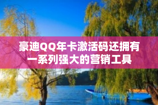 豪迪QQ年卡激活码还拥有一系列强大的营销工具
